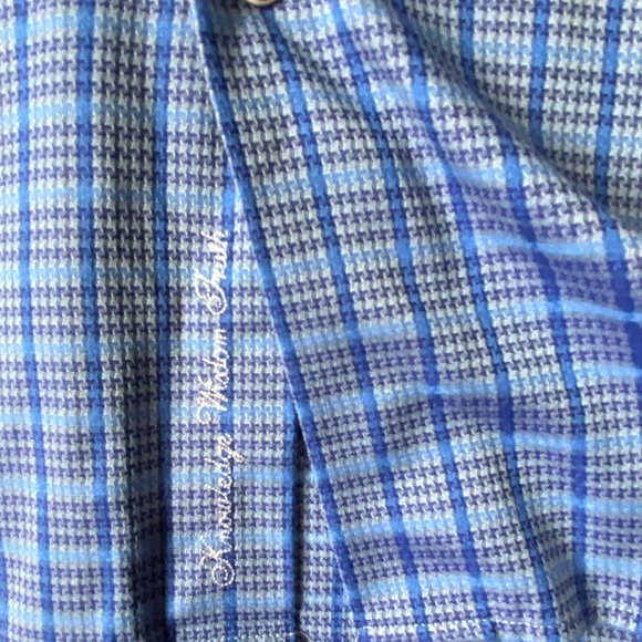 Robert Graham Mens Cotton Blue Plaid Long Sleeve Lightweight Casual Shirt- Sz-L - Picture 4 of 15